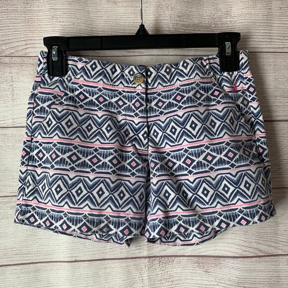 Nautica Geometric Pattern Girls Shorts with Pockets Zipper Closure Size 12 - Picture 1 of 15